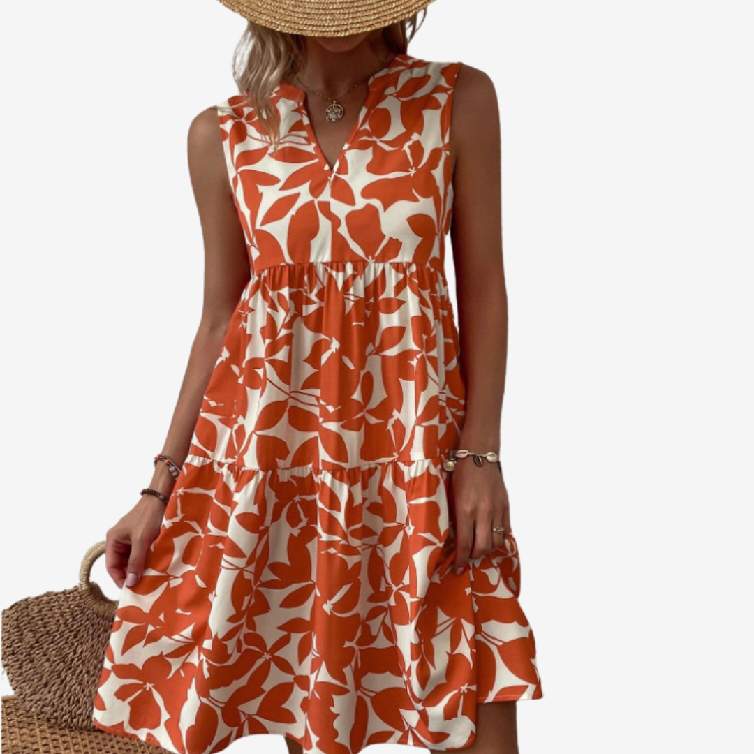 Séraphine™ Midi con motivo a foglie