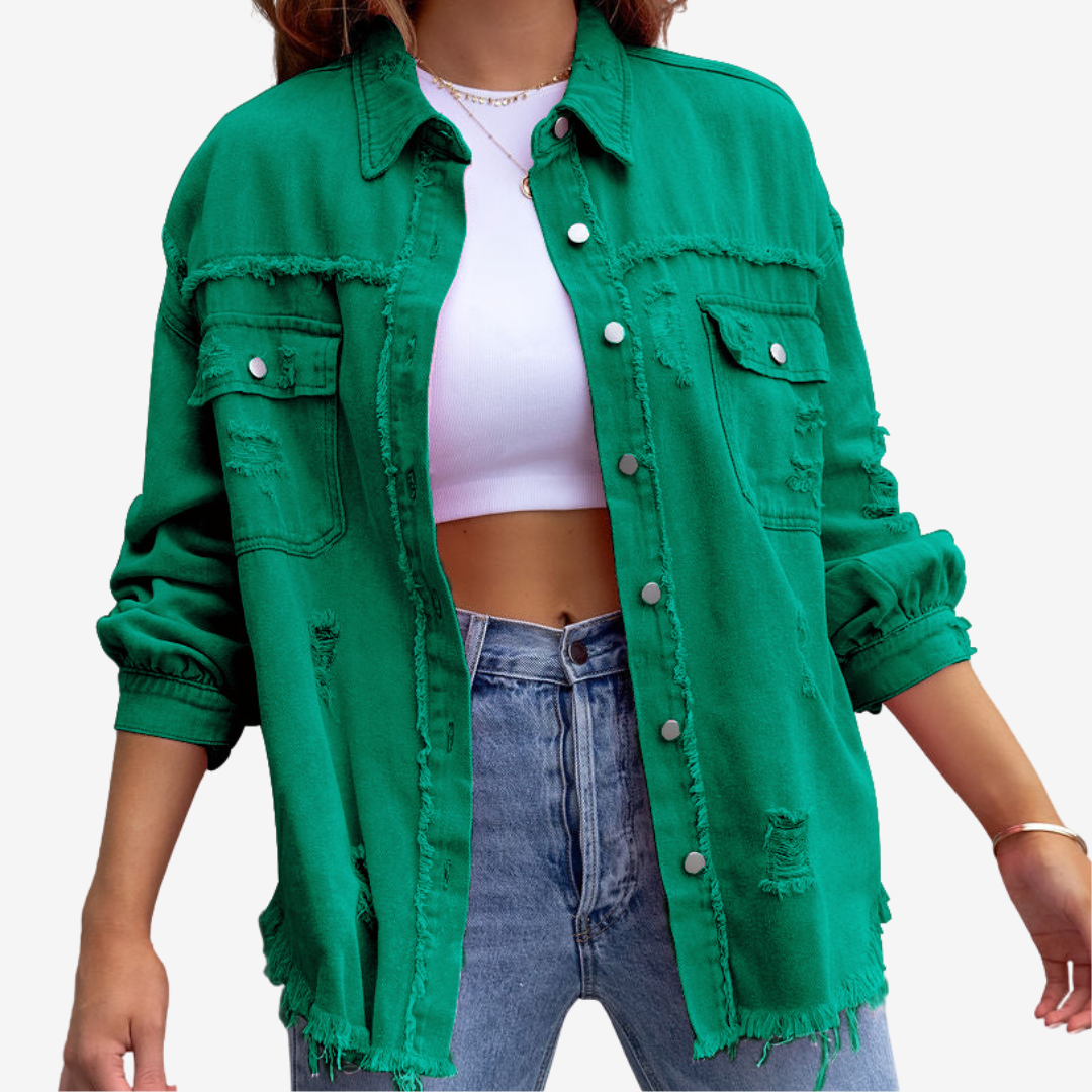 Clarina™ Giacca di jeans oversize