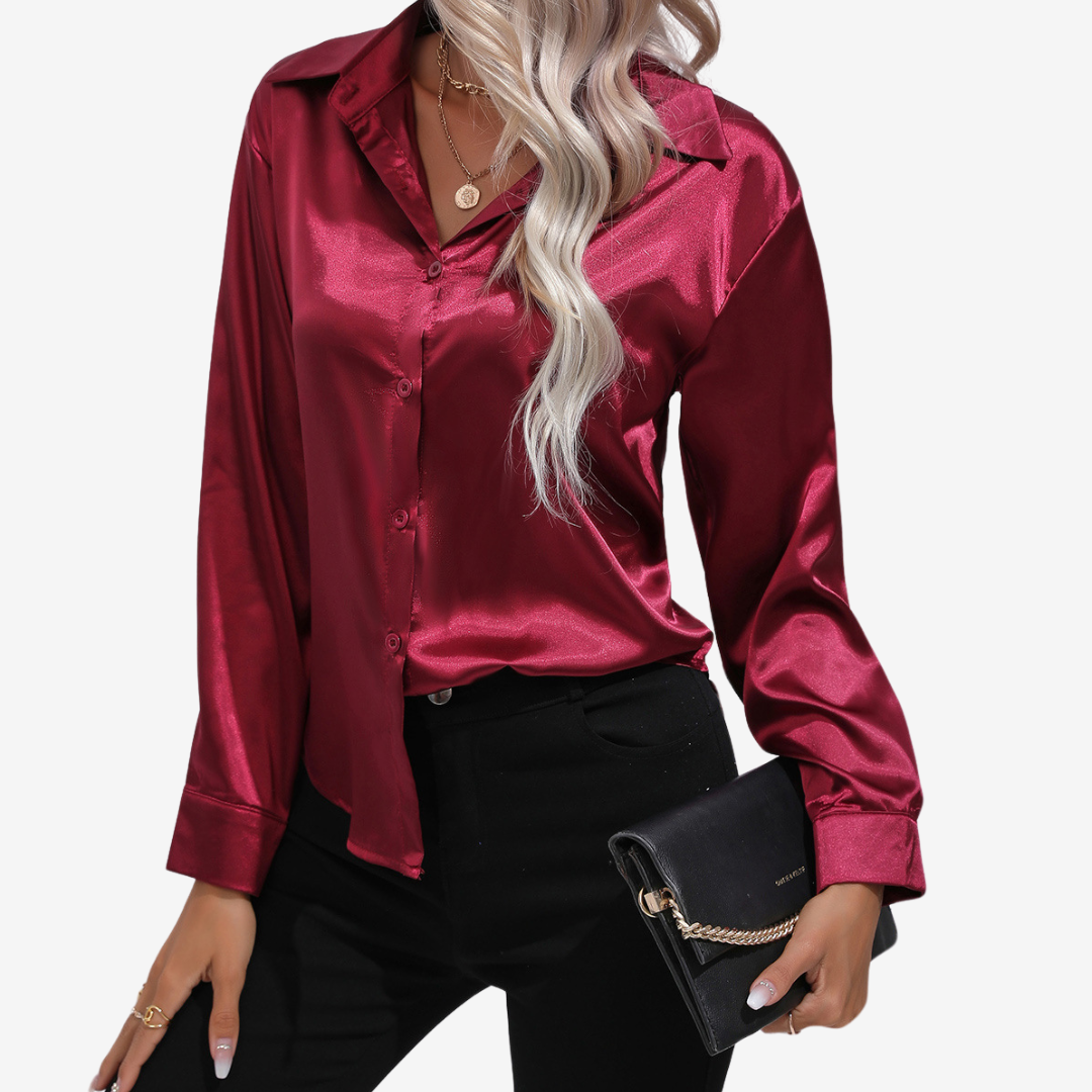 Alvira™ Elegante camicia di seta