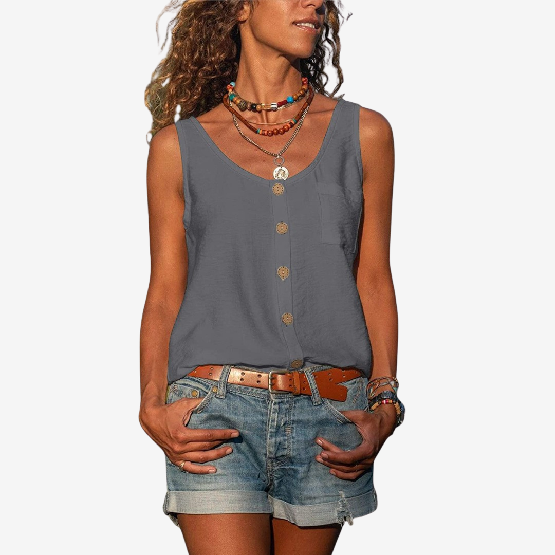 Sidra™ Scollo a V con bottoni