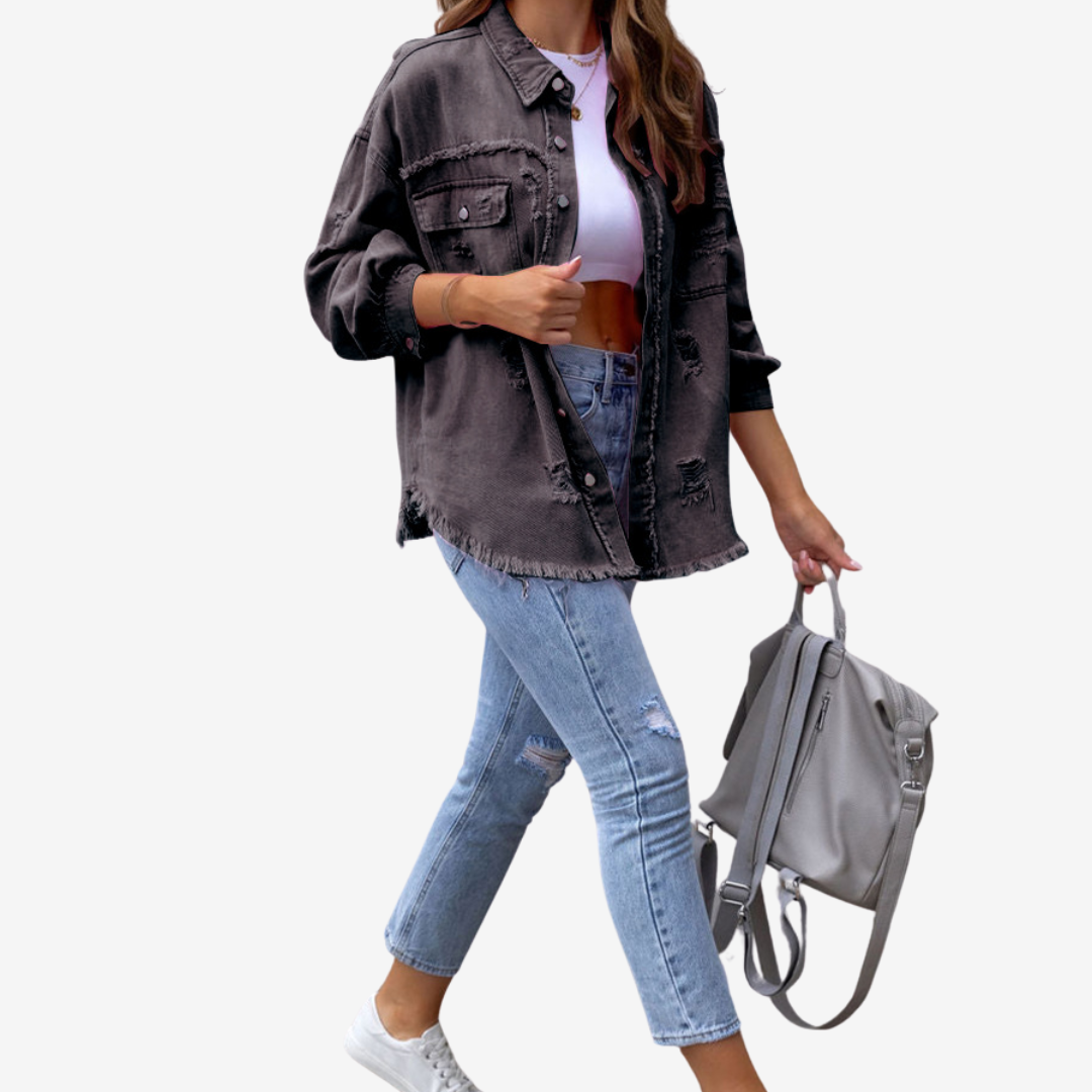 Clarina™ Giacca di jeans oversize