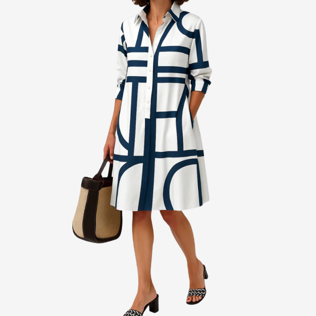 Esmée™ Abito camicia con motivo geometrico