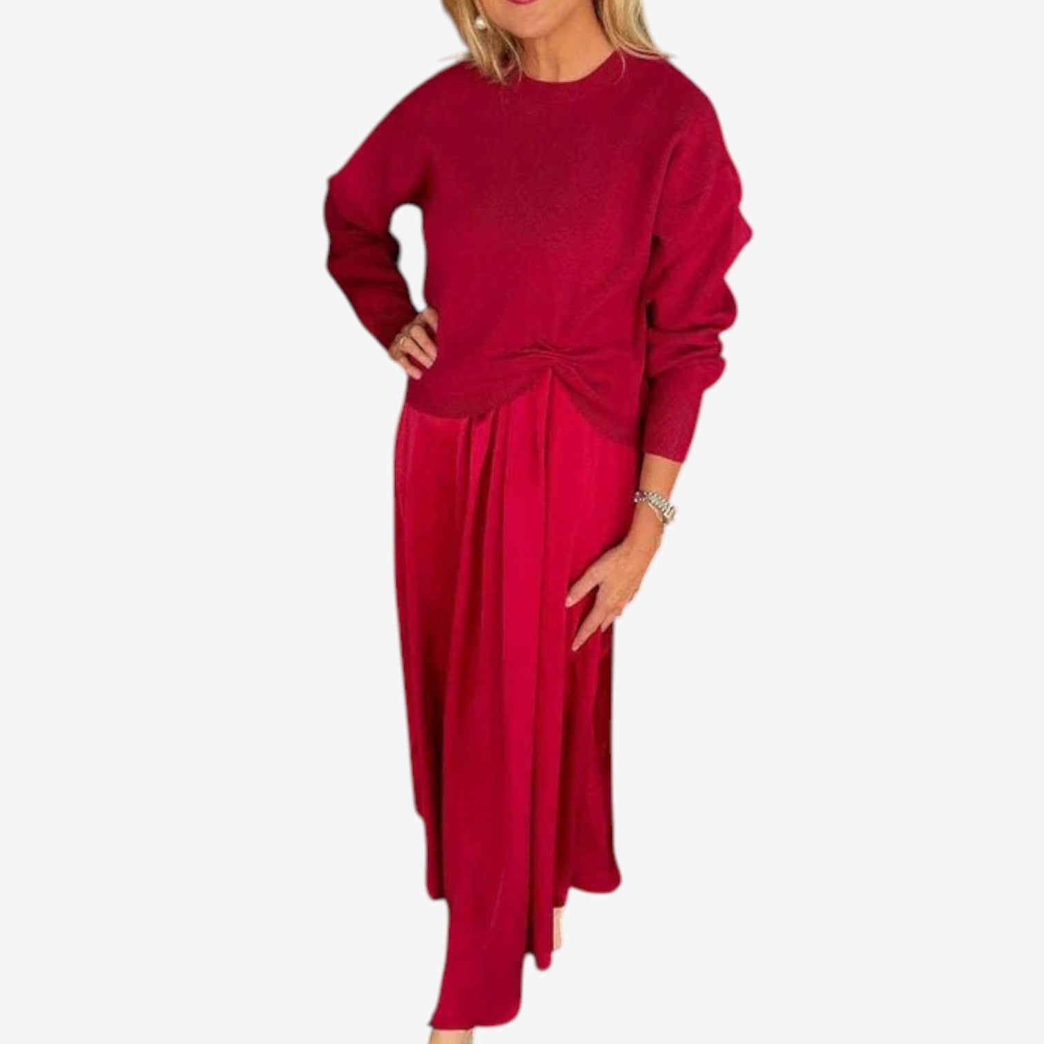 Odette™ Abito in maglia plissettata