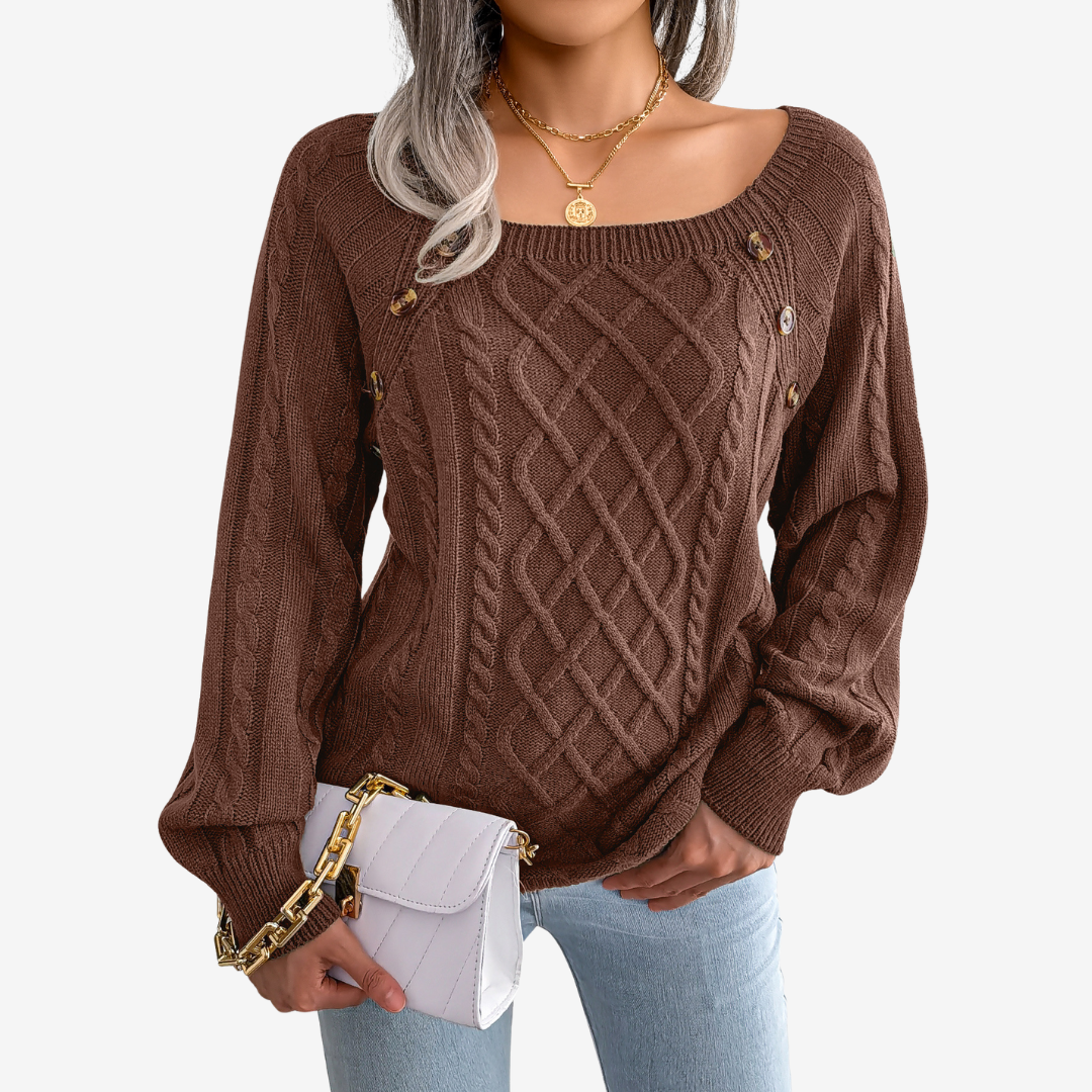 Meli™ Maglione con bottoni decorativi