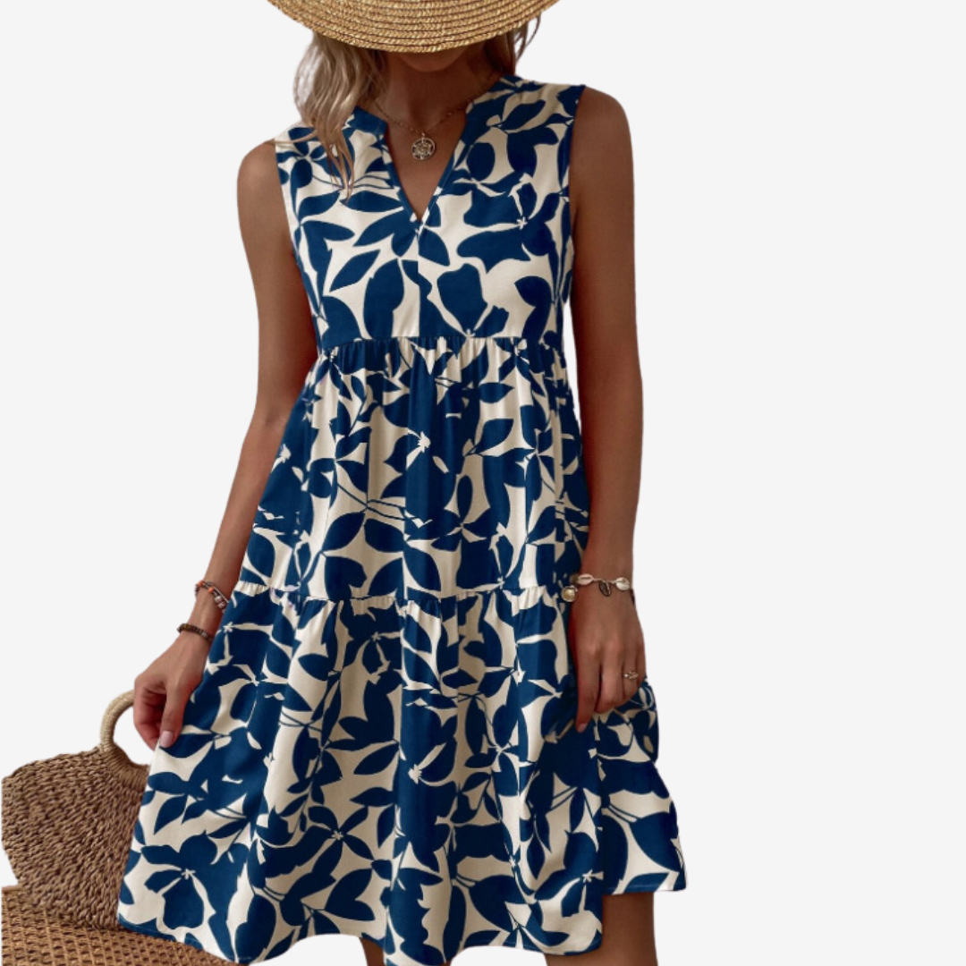 Séraphine™ Midi con motivo a foglie