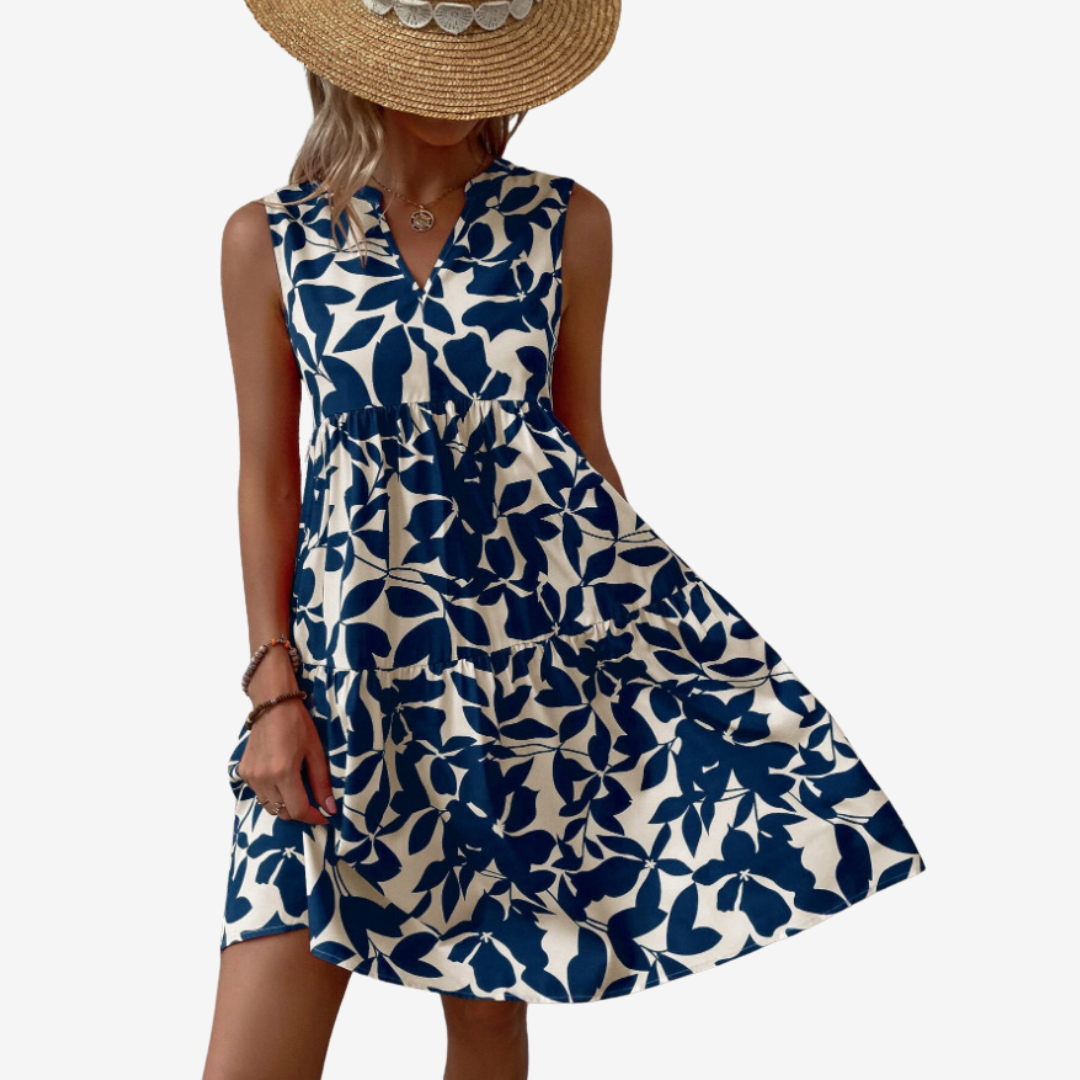 Séraphine™ Midi con motivo a foglie