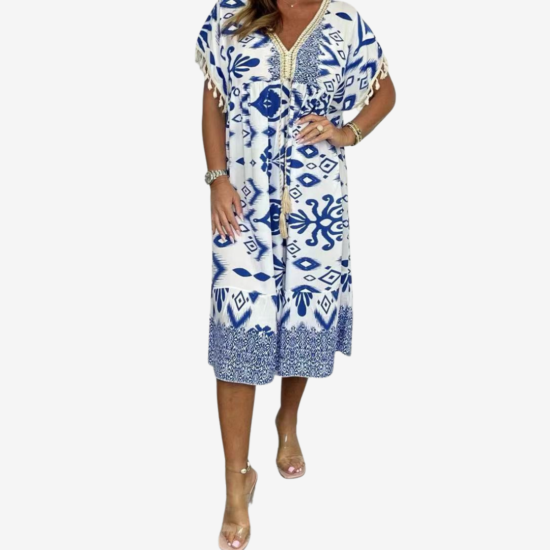 Solina™ Midi bohémien stampato