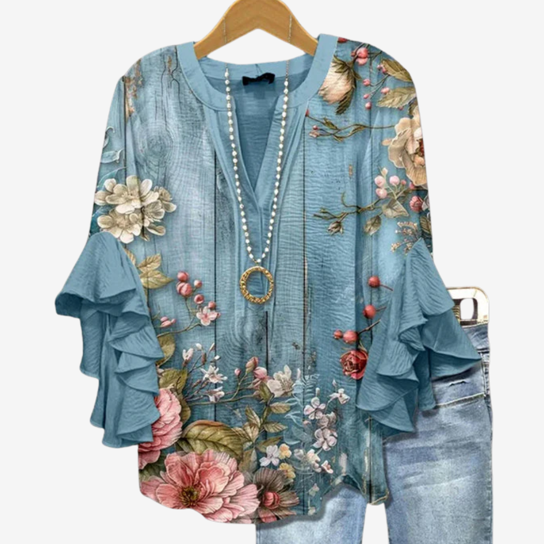 Roselina™ Top con volant bohémien