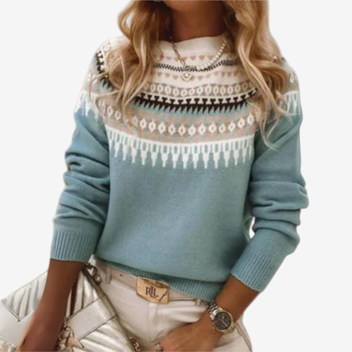 Lina™ Maglione con motivo elegante