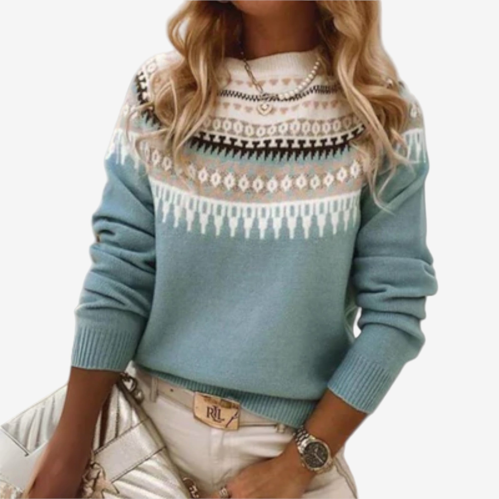 Lina™ Maglione con motivo elegante