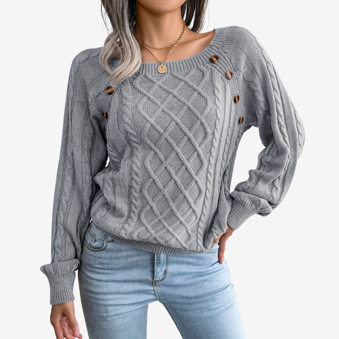 Meli™ Maglione con bottoni decorativi