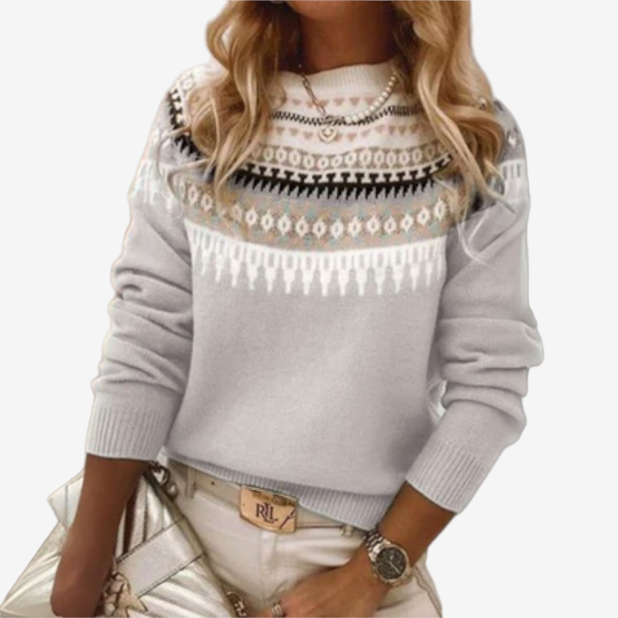 Lina™ Maglione con motivo elegante