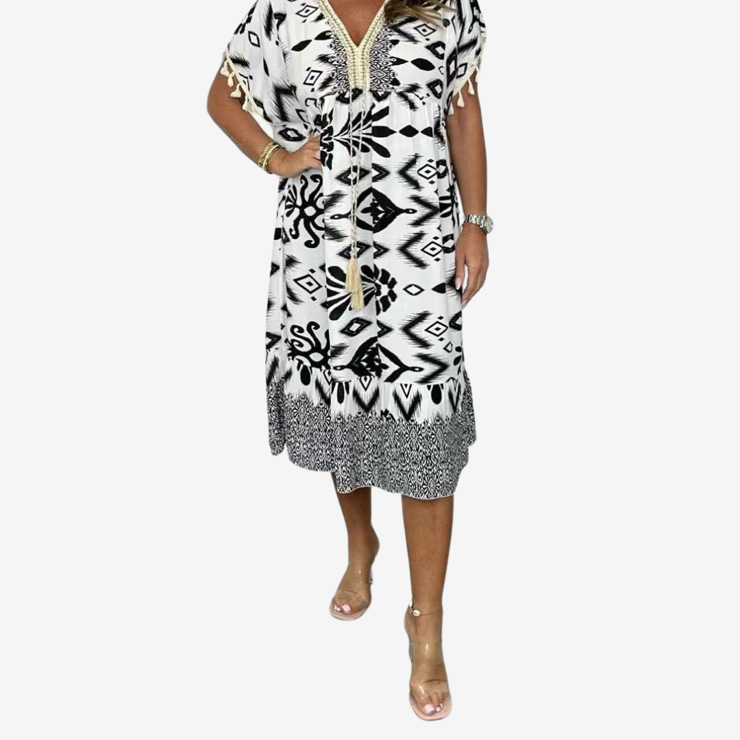 Solina™ Midi bohémien stampato