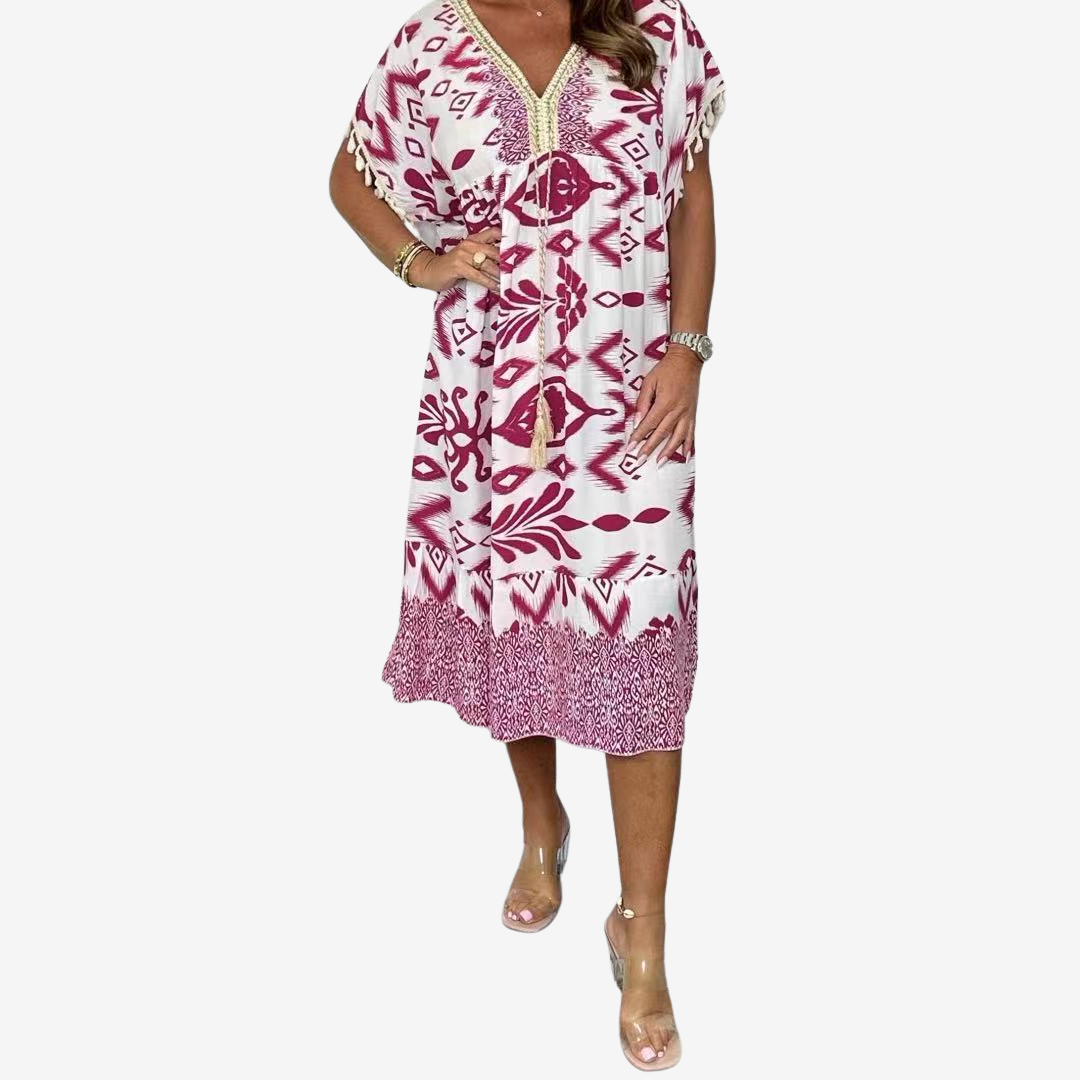 Solina™ Midi bohémien stampato