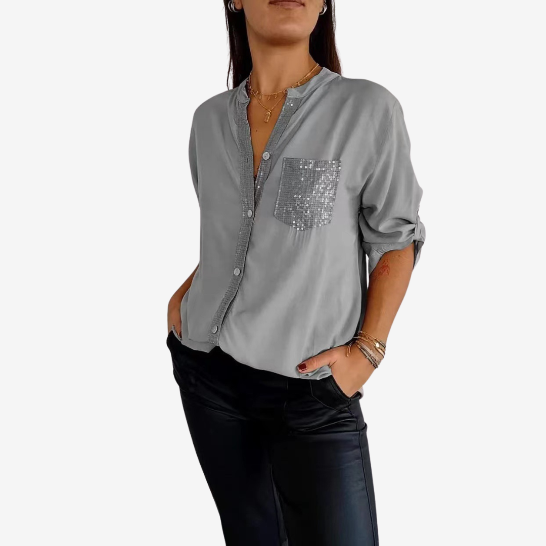 Elyn™ Camicia con tasca con paillettes