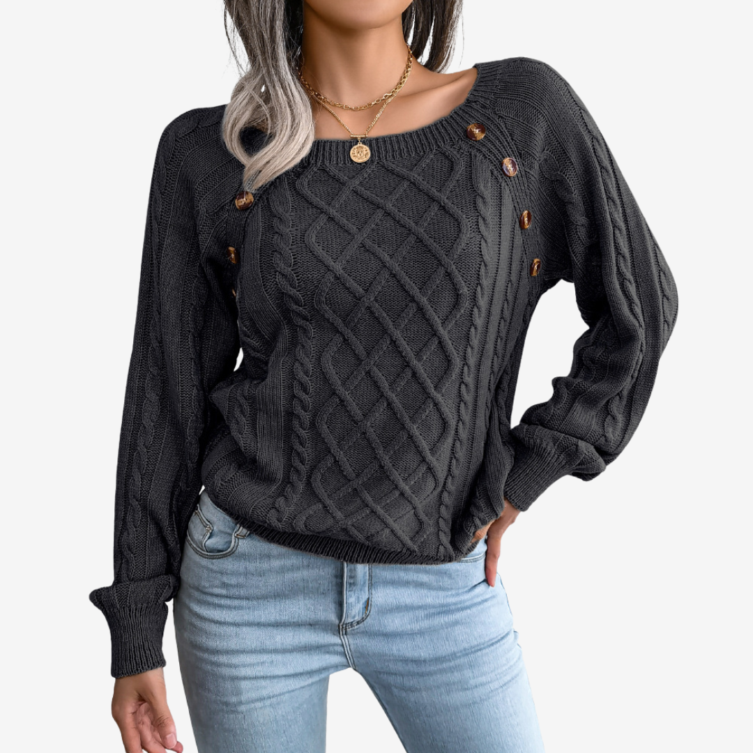 Meli™ Maglione con bottoni decorativi