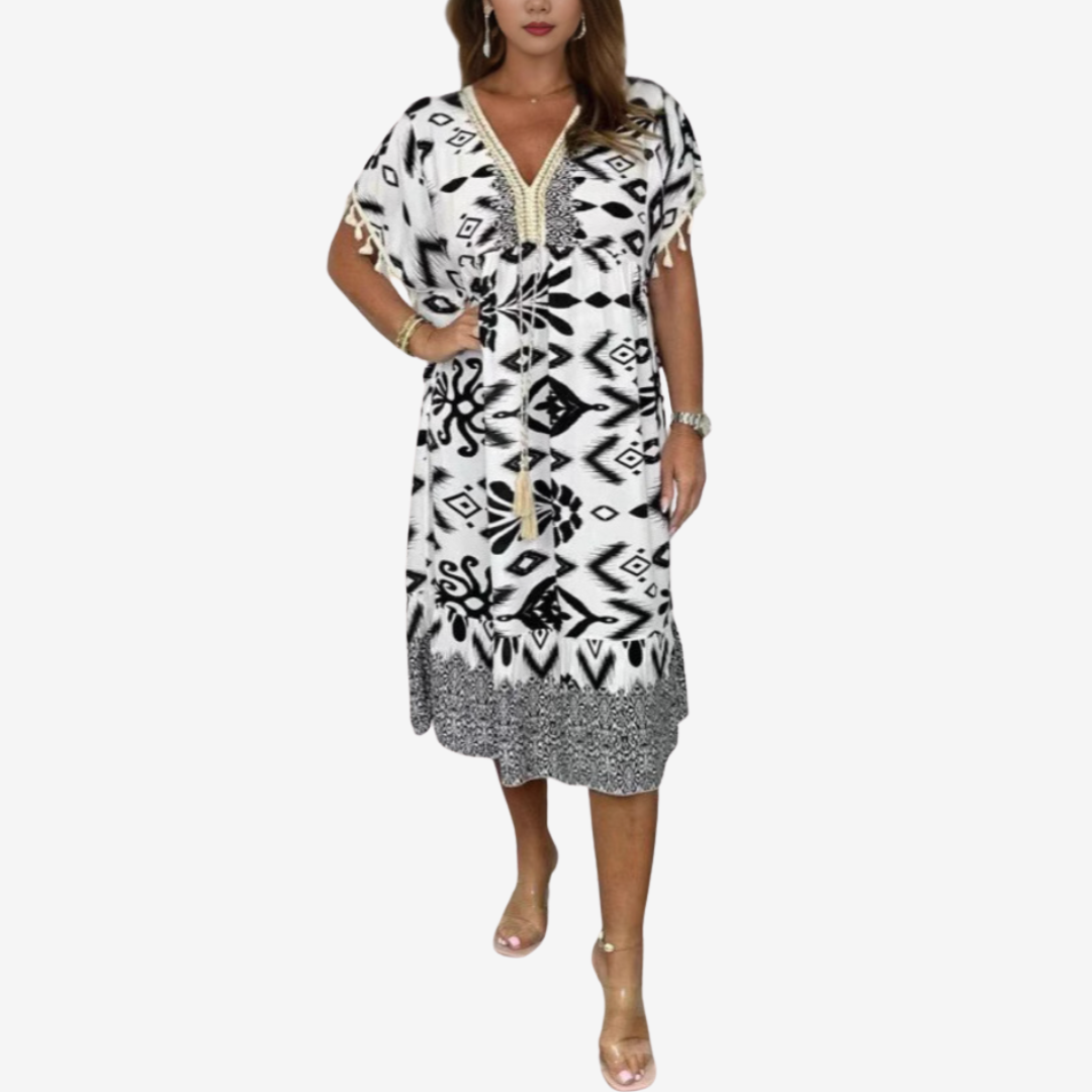 Solina™ Midi bohémien stampato