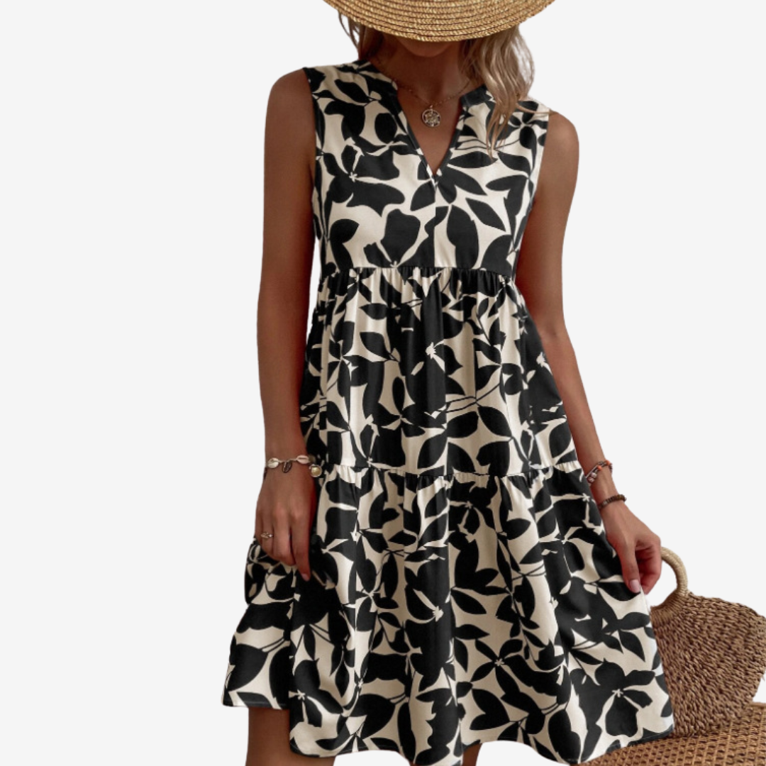 Séraphine™ Midi con motivo a foglie