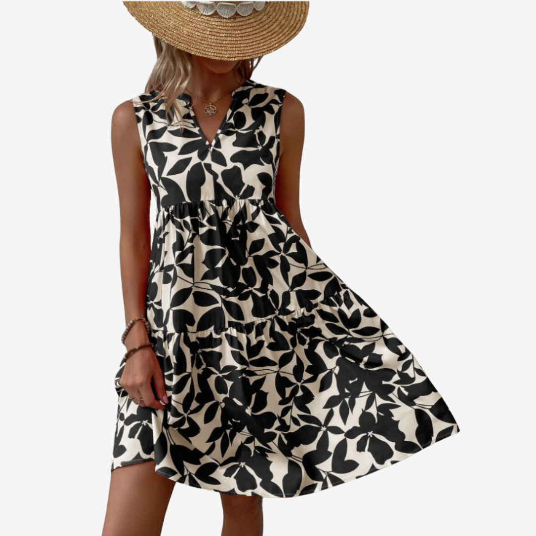 Séraphine™ Midi con motivo a foglie